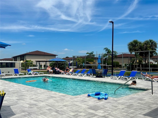 view of pool featuring a patio area