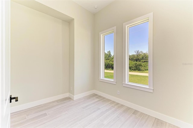 empty room featuring light hardwood / wood-style flooring