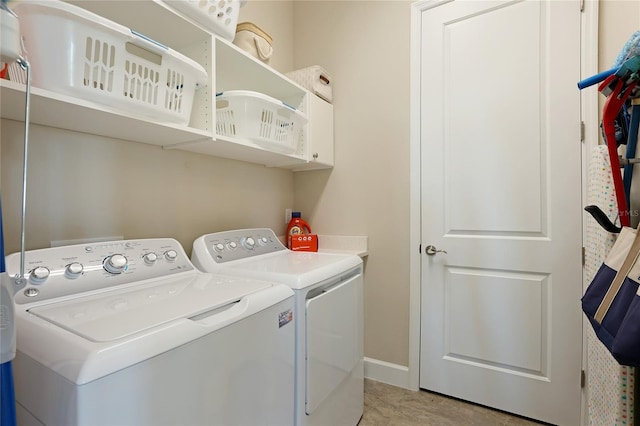 laundry area featuring washer and dryer