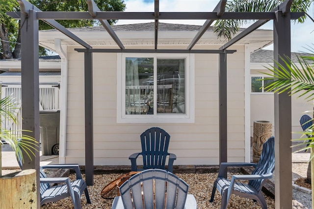 view of patio / terrace featuring a pergola