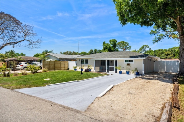 view of front of house with a front yard