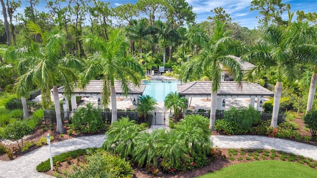 view of home's community with a gazebo and a pool