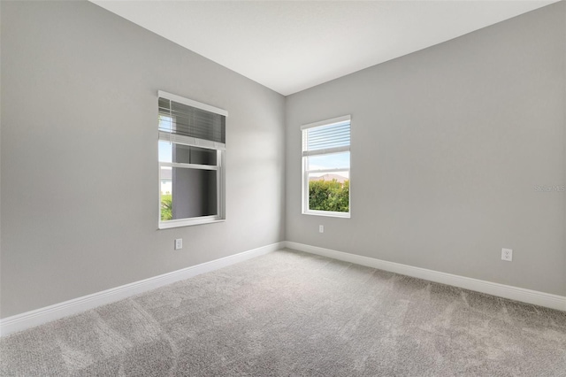 view of carpeted spare room