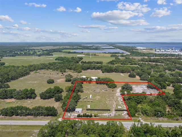 drone / aerial view featuring a rural view