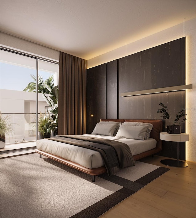 bedroom featuring hardwood / wood-style floors