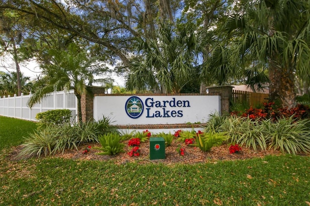 view of community sign