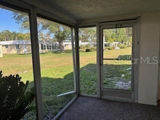 view of unfurnished sunroom