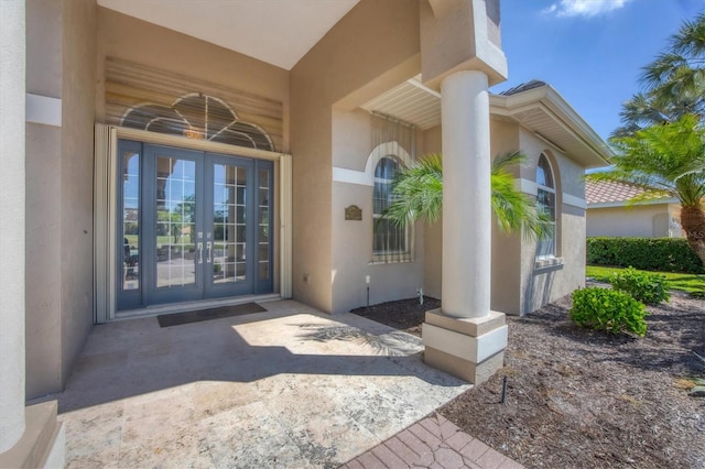 entrance to property with french doors