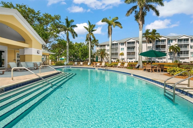 view of pool with a patio area