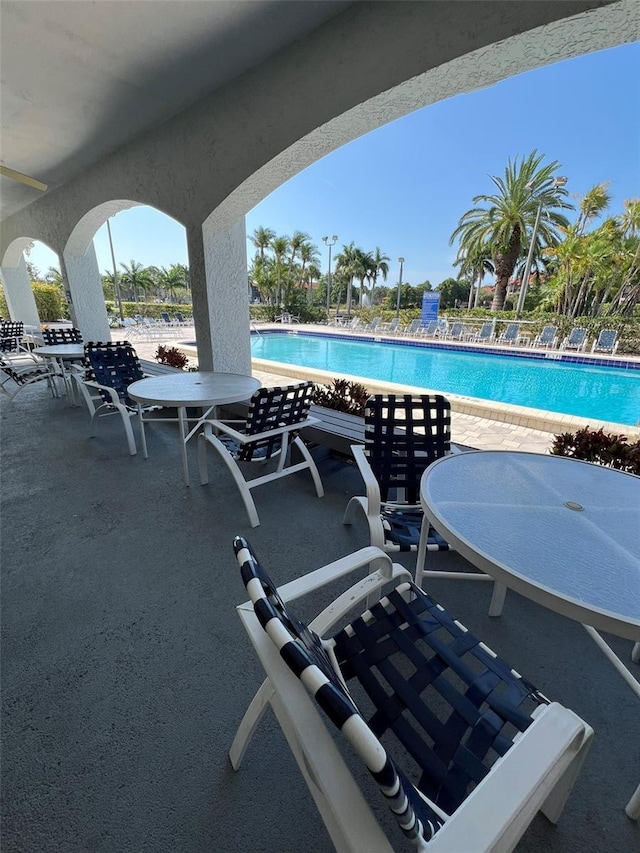 view of pool with a patio area