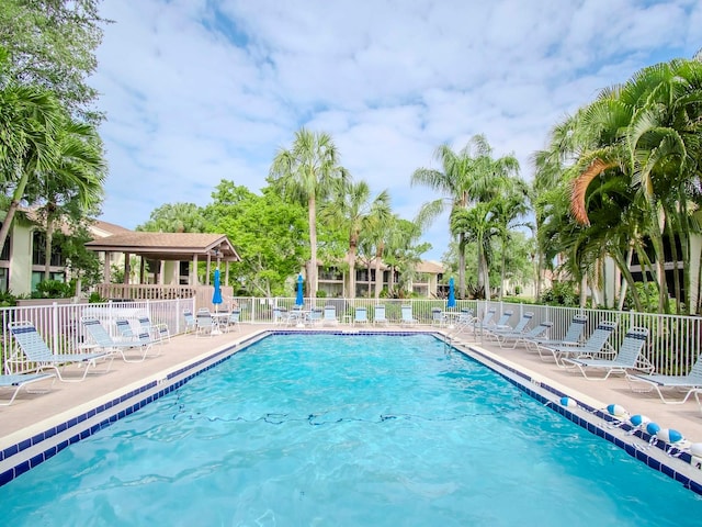 view of pool featuring a patio area