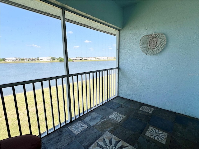 balcony with a water view