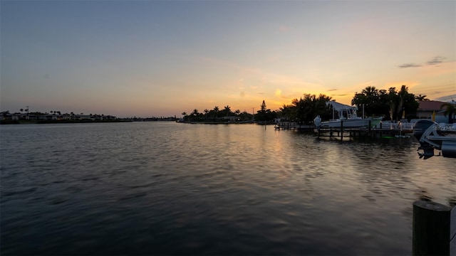 water view with a dock