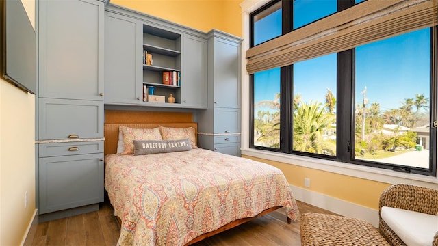 bedroom featuring dark hardwood / wood-style floors