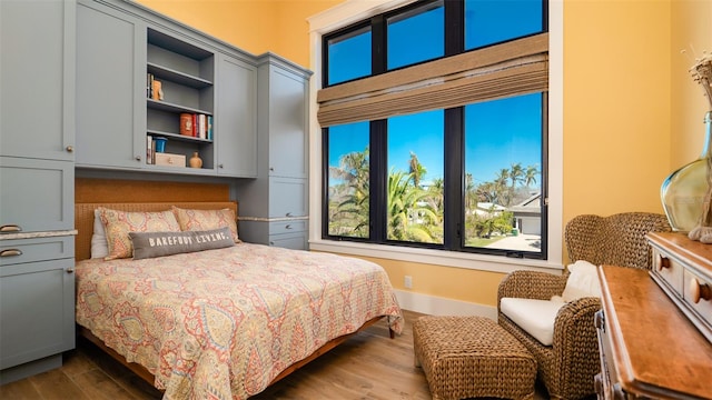 bedroom featuring dark hardwood / wood-style floors