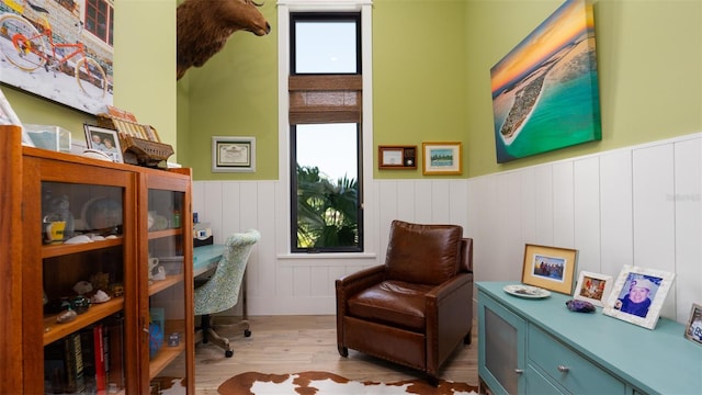 office featuring light hardwood / wood-style flooring