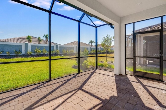 view of unfurnished sunroom