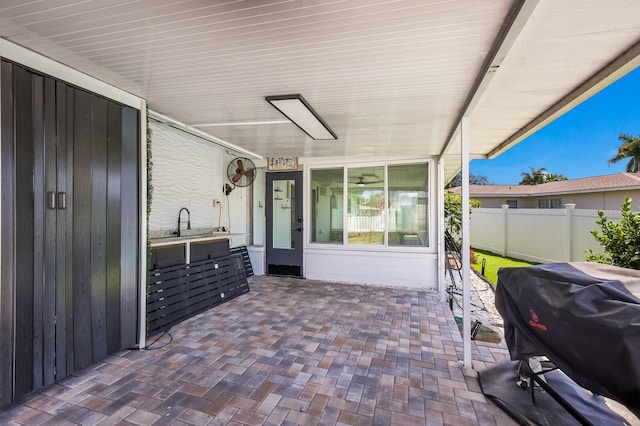 view of patio with grilling area