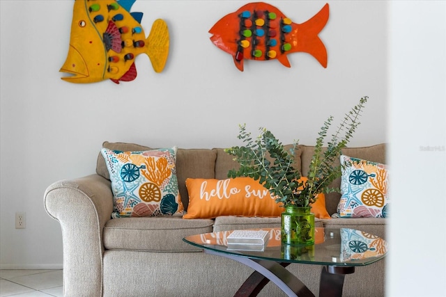 sitting room featuring tile flooring