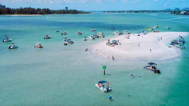 property view of water with a beach view