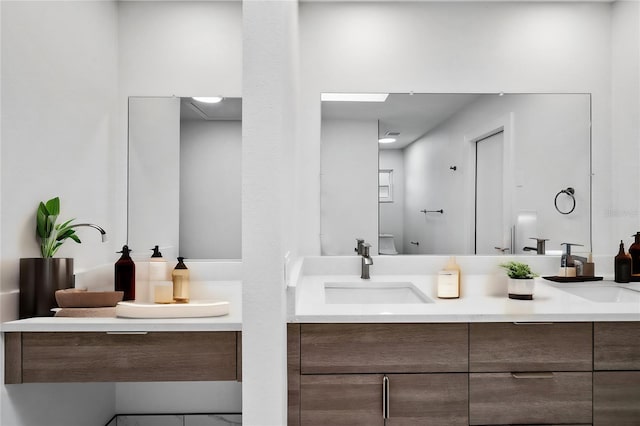 bathroom featuring dual bowl vanity