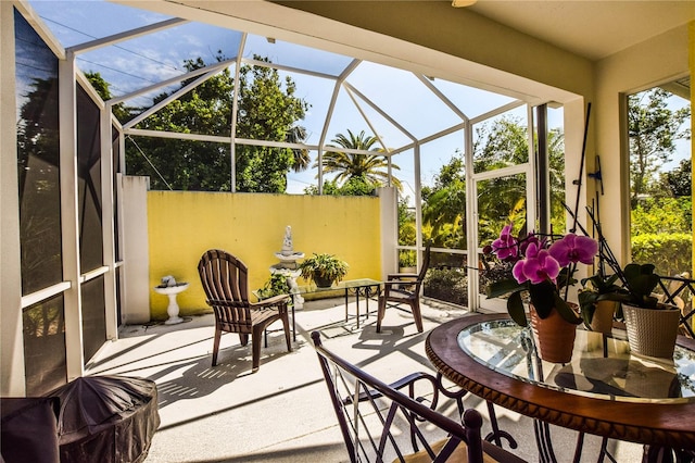 view of sunroom