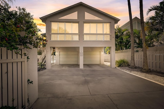 view of front of property featuring a garage