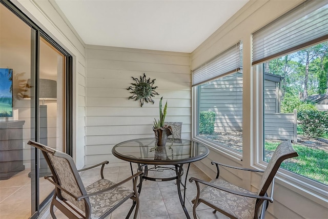 sunroom with plenty of natural light