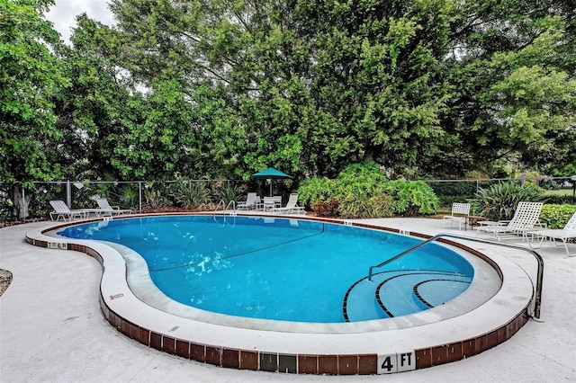 view of pool featuring a patio area