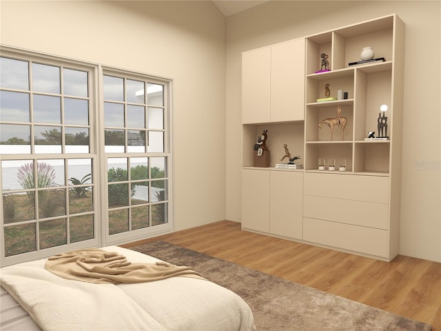 sitting room with wood-type flooring