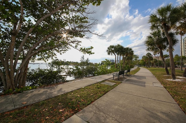 view of property's community featuring a water view