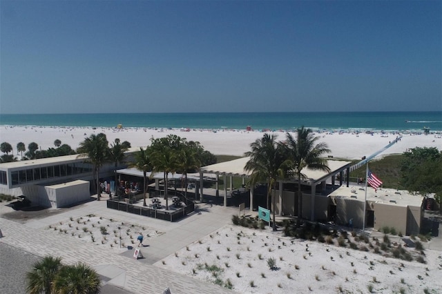 view of water feature featuring a beach view