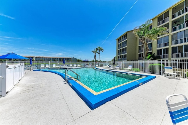 view of pool featuring a patio area