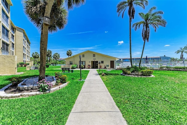 exterior space with a front lawn