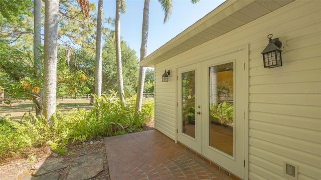 view of patio / terrace featuring french doors