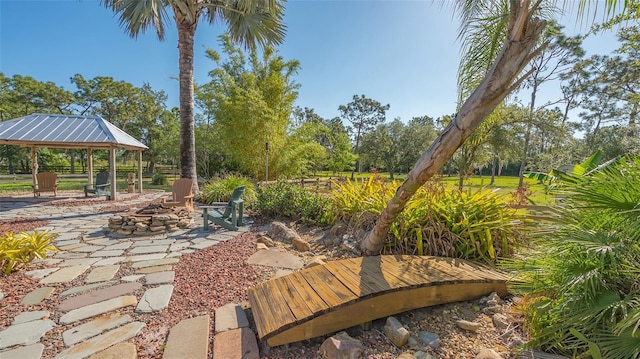 view of patio / terrace with a gazebo