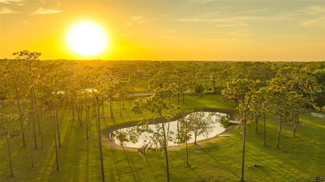 view of property's community with a water view