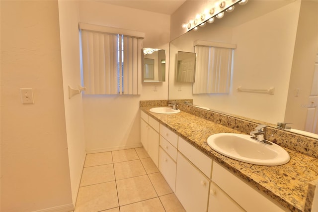 bathroom featuring vanity and tile patterned floors