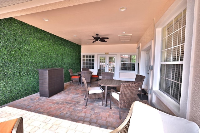 view of patio / terrace with ceiling fan