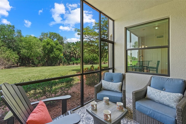 view of sunroom