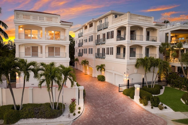 exterior space featuring a garage