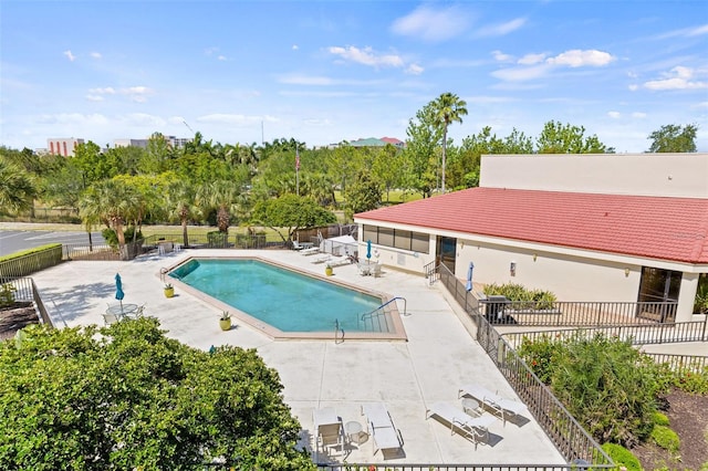 view of pool with a patio area