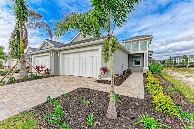 view of front of house with a garage