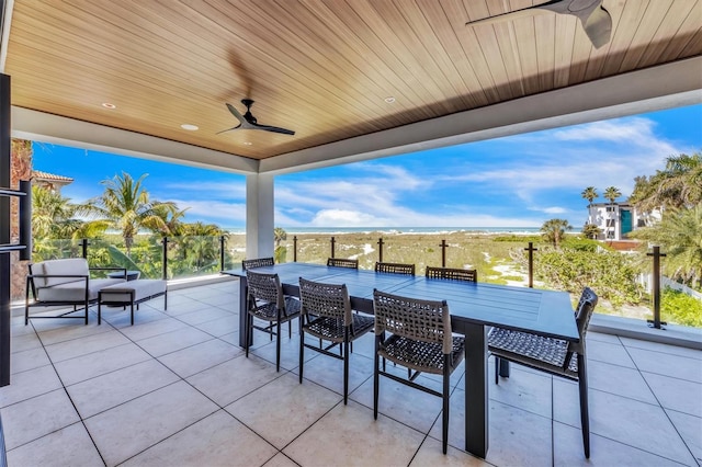 view of patio / terrace featuring ceiling fan