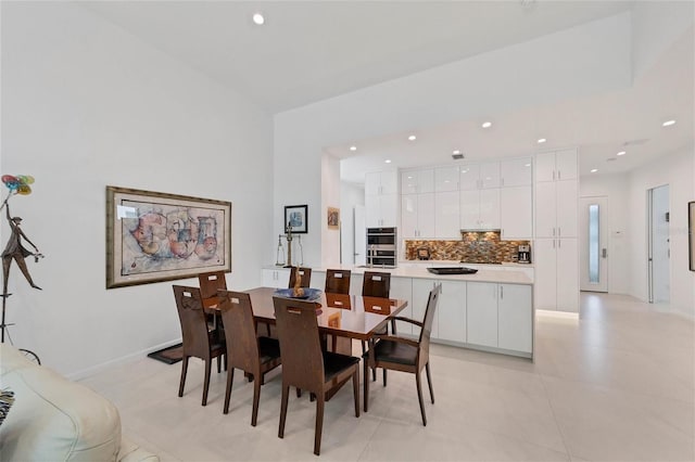 view of tiled dining room