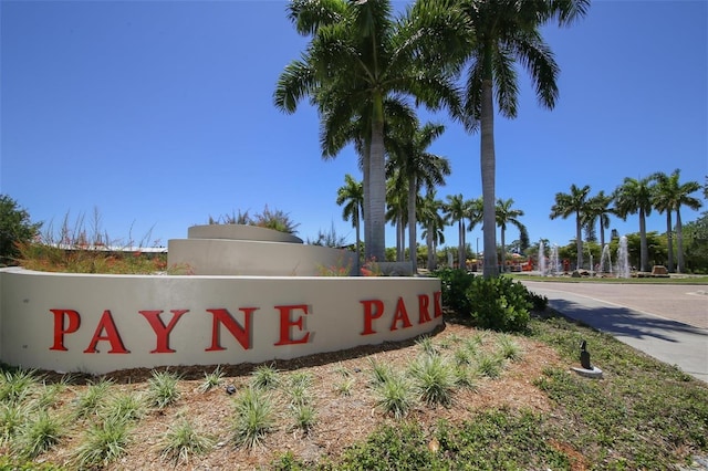 view of community sign