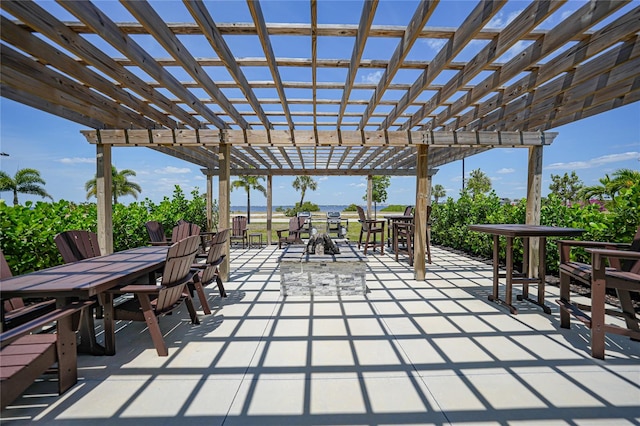 view of patio / terrace featuring a pergola