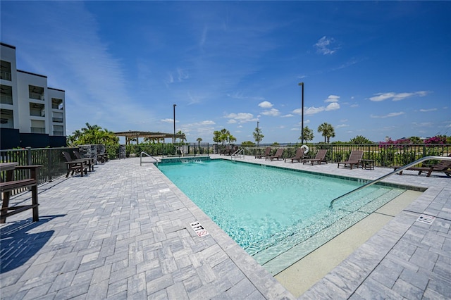 view of pool with a patio area