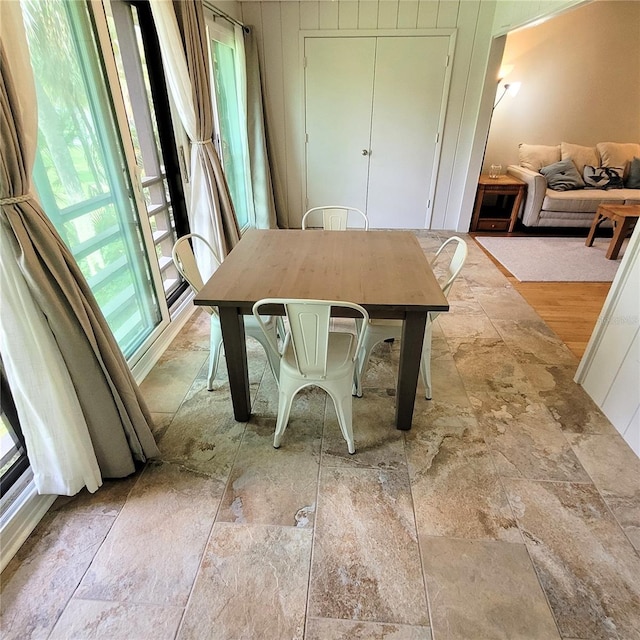 view of tiled dining room