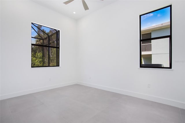 4111 Williams Rd, Estero, FL 33928 - empty room featuring recessed lighting, a ceiling fan, and baseboards